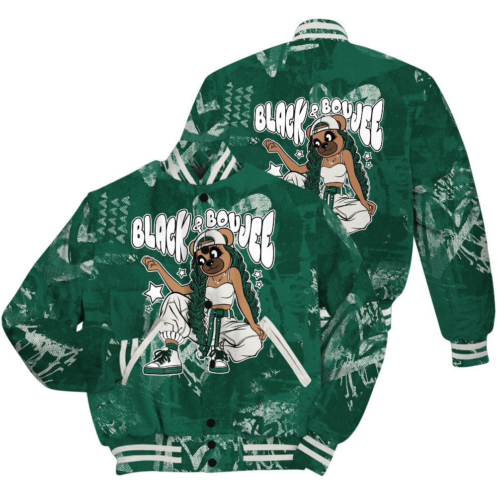 Varsity Jacket To Match Oxidized Green 4s Shirt - Boujee Girls Bear Heart Grunge All Over Print