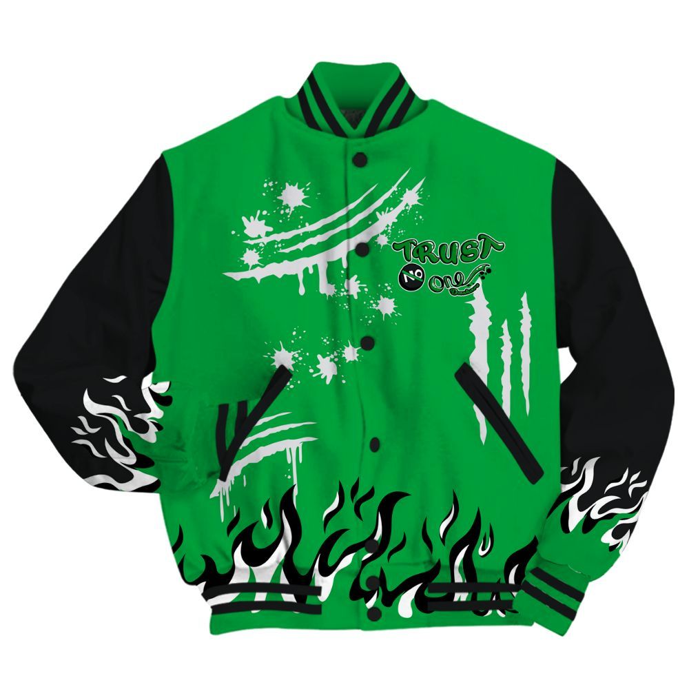 Varsity Jacket To Match Low Lucky Green 1s - Graphic Trust No One All Over Print