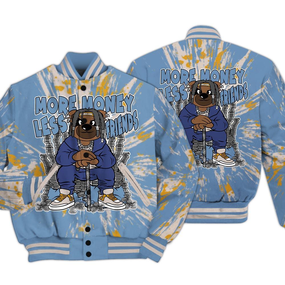 Varsity Jacket To Match High OG First In Flight 1s - More Moneys Bear Luxury Varsity Jacket Unisex