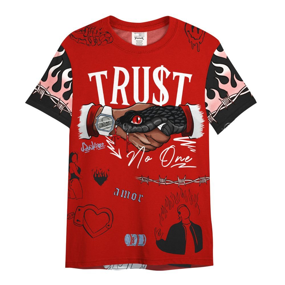 Shirt To Match Retro Fire Red 6s, Snake Trust No One All Over Print