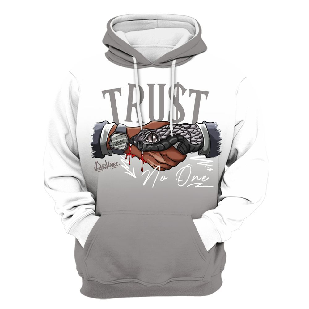Hoodie To Match Cool Grey 11s - Snake Trust No One Drip All Over Print