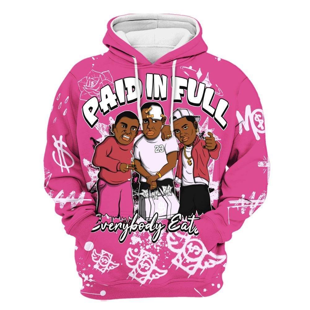 Hoodie To Match KD 4 Aunt Pearl - Everybody Paid In Full Crayon All Over Print