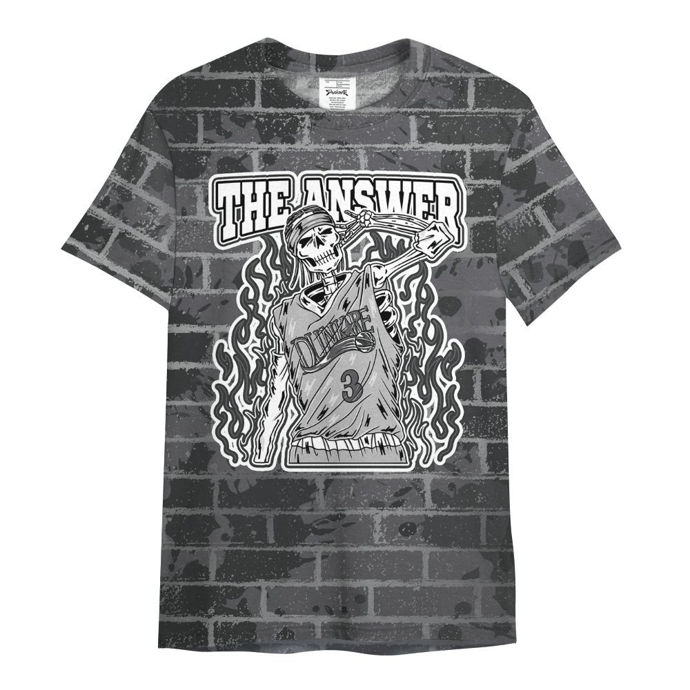 Shirt To Match White Thunder 4s - Allen Answer Skeleton Brick All Over Print