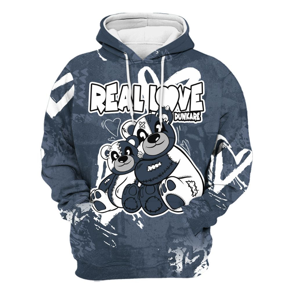 Hoodie To Match Low Diffused Blue 11s - Sincere Fondness Bear All Over Print