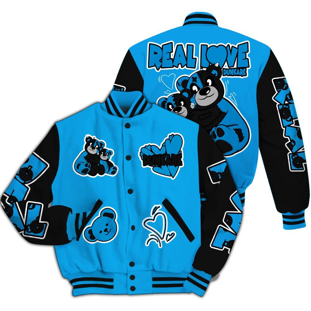 Varsity Jacket To Match Black University Blue 2022 13s - Sincere Fondness Bear All Over Print