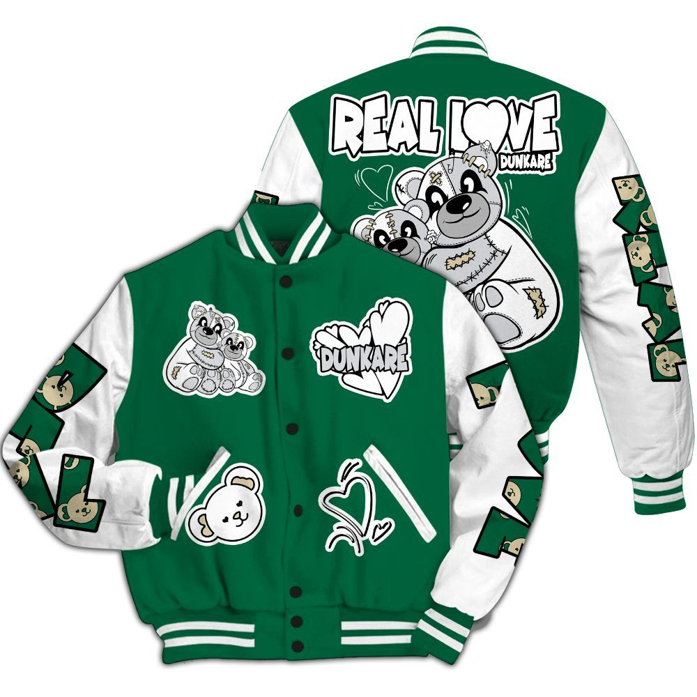 Varsity Jacket To Match Pine Green 4s - Sincere Fondness Bear All Over Print