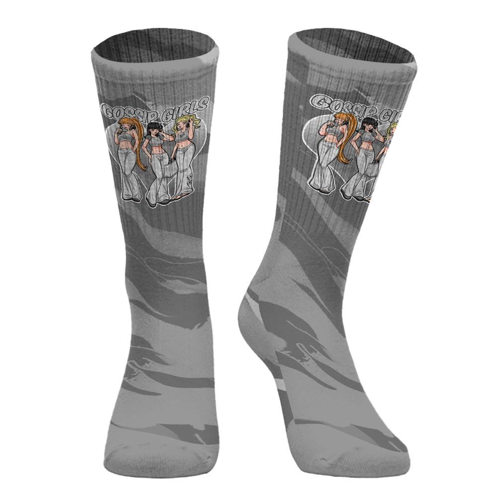 Sock To Match Black Wolf Grey 12s - Gossip'Girls Colored