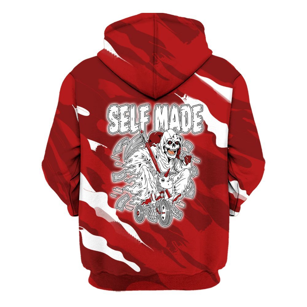 Hoodie To Match Red Taxi 12s - Self Make Skeleton Colored All Over Print