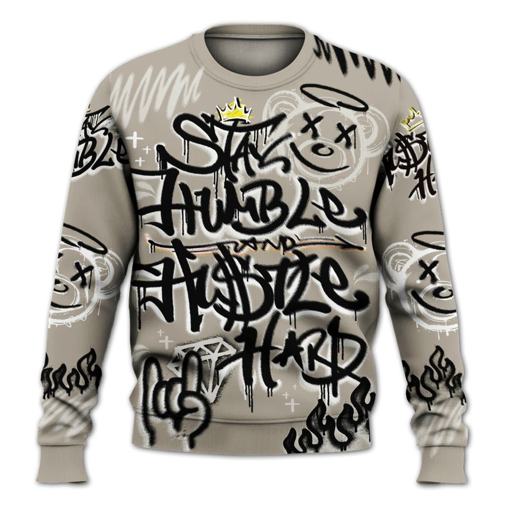 Sweatshirt To Match RM Light Bone 4s - Humble Drip Streetwear Graffity All Over Print