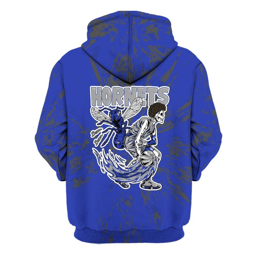 Hoodie To Match Air Max Plus Black Racer Blue - Hornets Skeleton Luxury All Over Print
