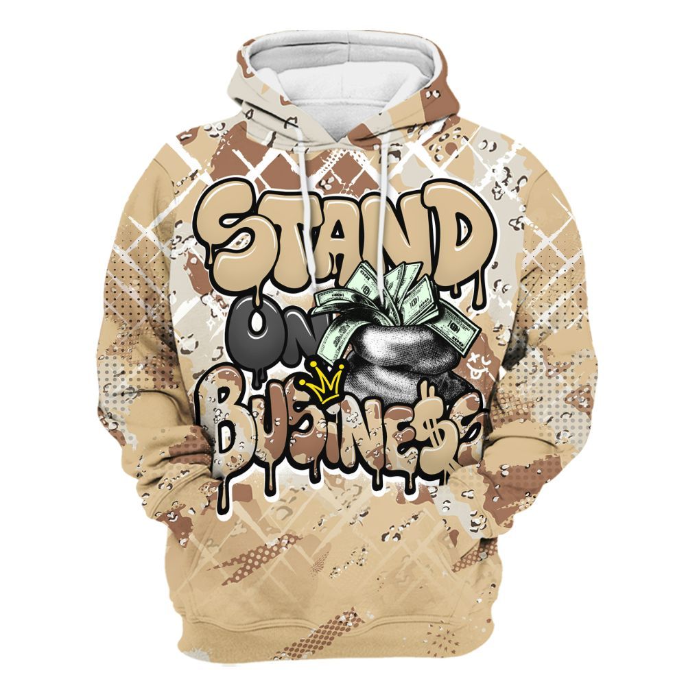 Hoodie To Match Desert Camo 3s - Halftone Stand Business Dripping All Over Print