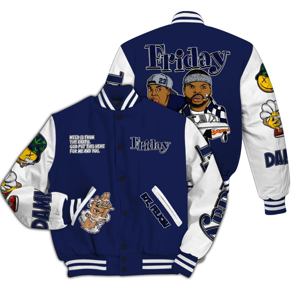 Varsity Jacket To Match Midnight Navy 11s - Friday Sneaker Stress Style All Over Print
