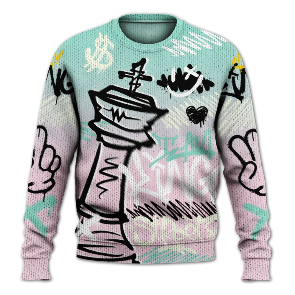Knitted Sweater To Match Retro Easter 5s - Street King Chess Streetwear