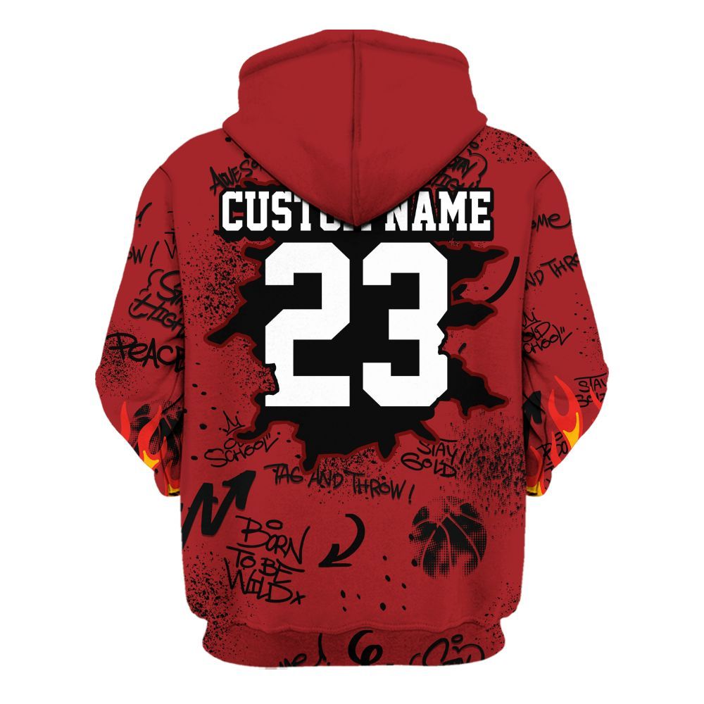 Hoodie To Match Alternate Flu Game 12s Shirt - Number 23 Basketball Bear Custom Name All Over Print