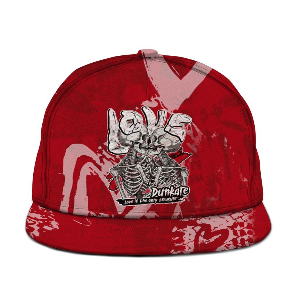 Snapback To Match Bred Velvet 11s - Skull Love Graphic