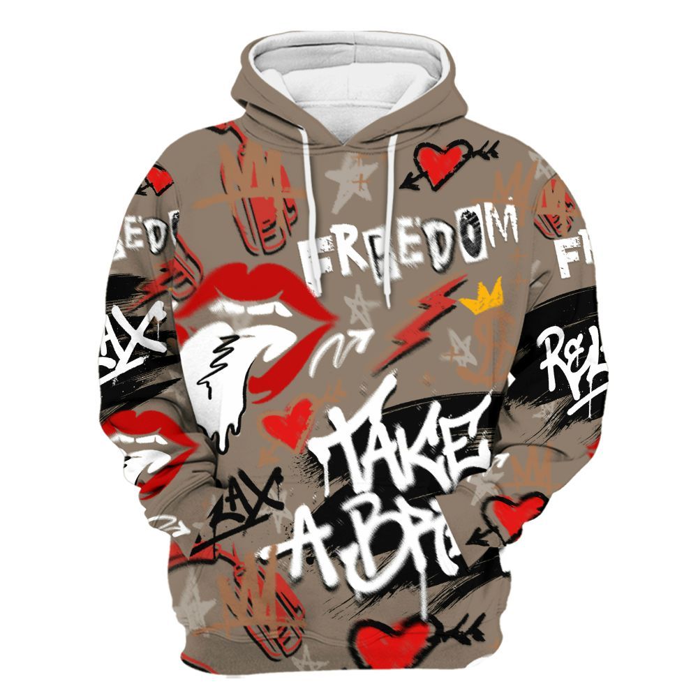 Hoodie To Match Air Max Rocky Distressed - Take Break Freedom Graffiti Streetwear All Over Print
