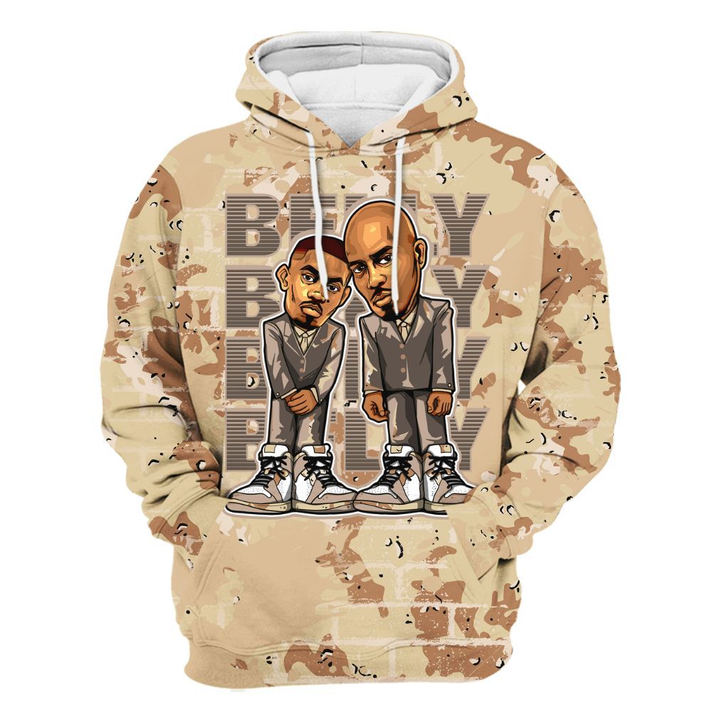 Hoodie To Match Desert Camo 3s - Belly Sneakers Graphic Halloween All Over Print