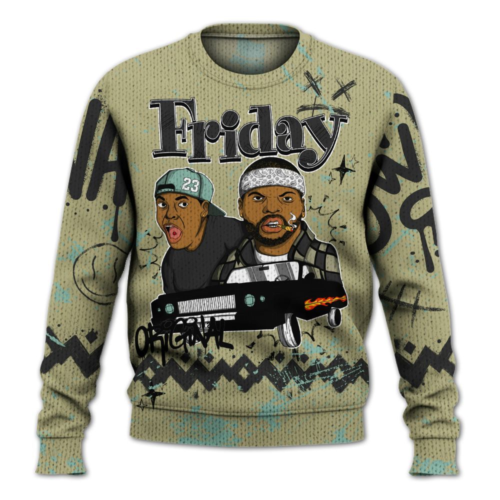 Knitted Sweater To Match Dunk Low Suede Olive Aura - Friday Sneaker Crayon