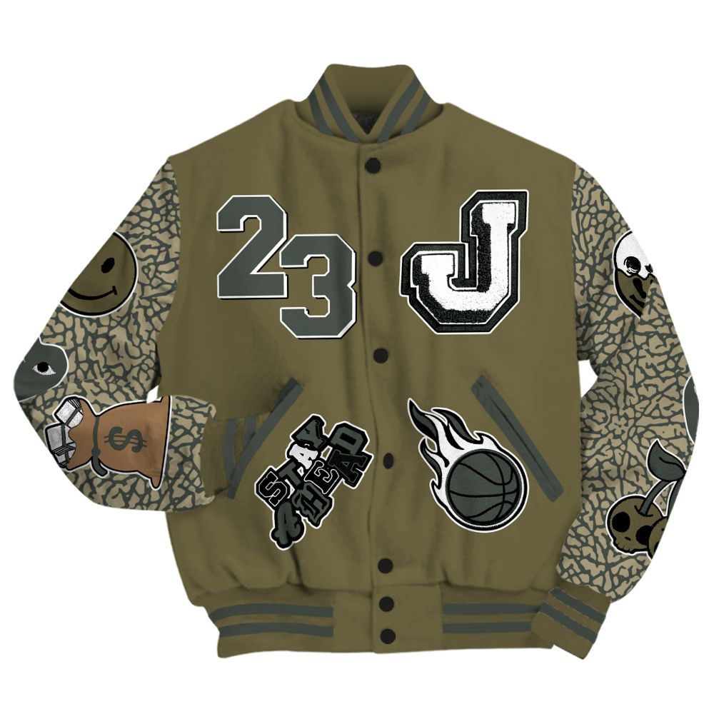 Varsity Jacket To Match Retro Family Affair 3s - Hustles Money Number 23 All Over Print