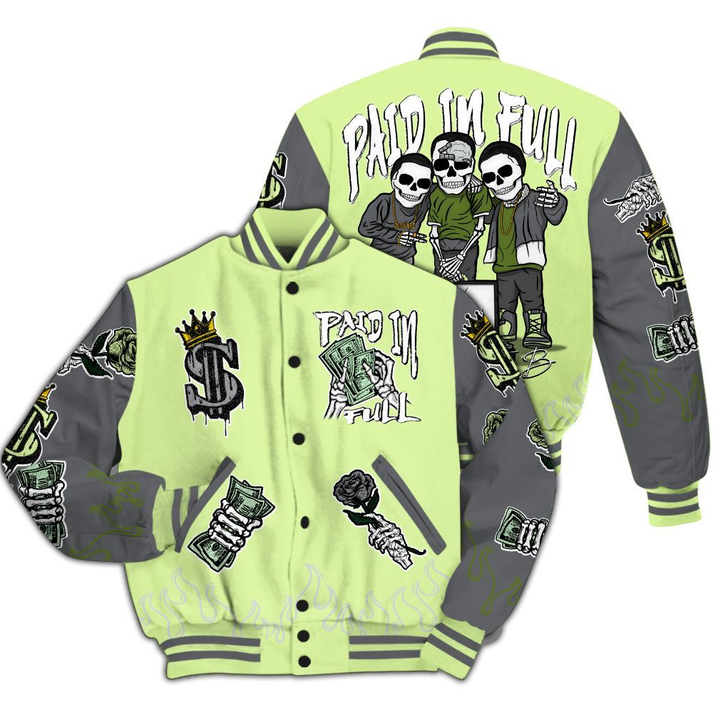 Varsity Jacket To Match Smoke Grey Volt TR 1s - Fire Everybody Paid In All Over Print