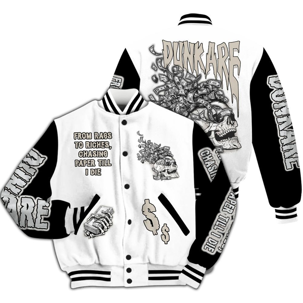 Varsity Jacket To Match Retro Reverse Metallic 5s - From Rags To Riches All Over Print