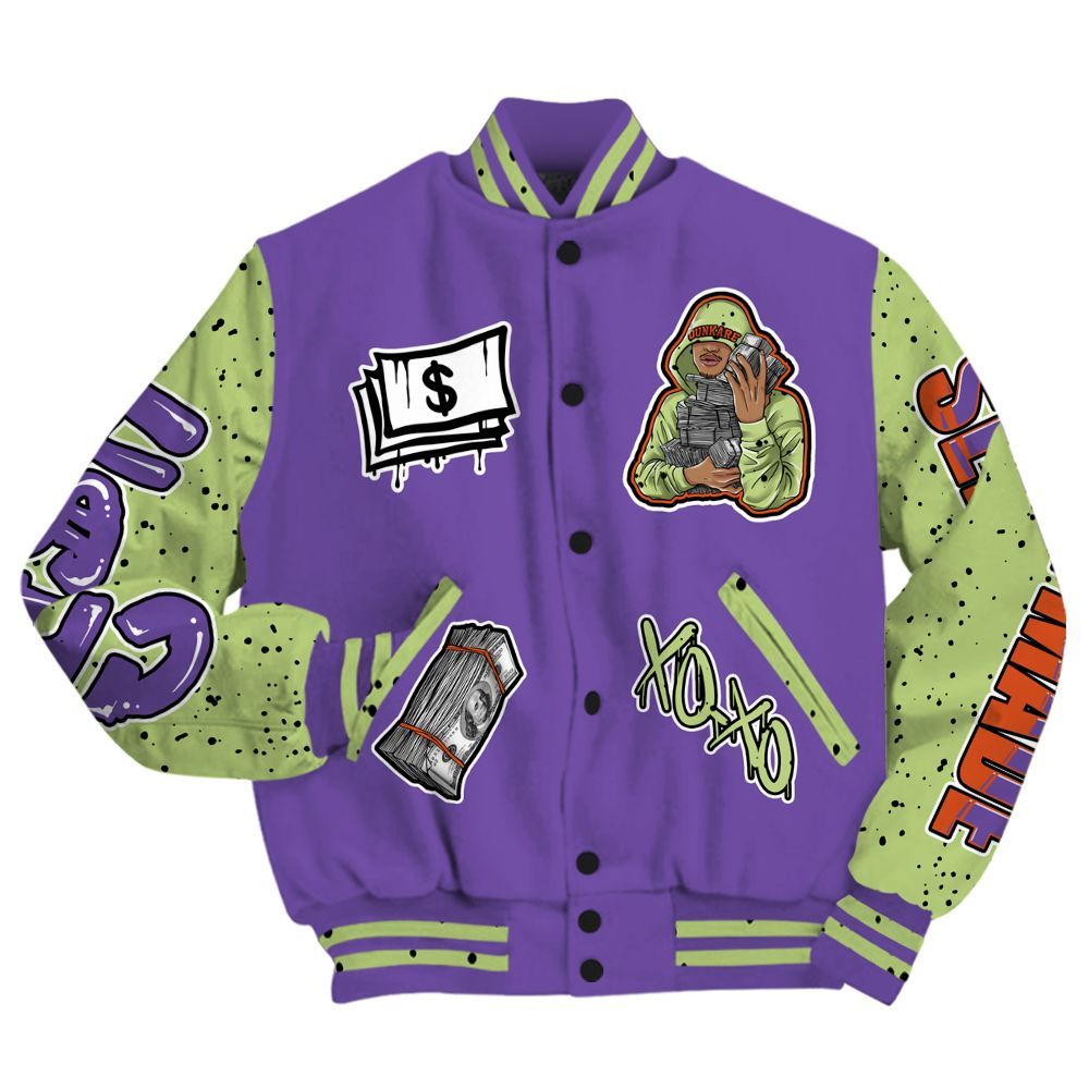 Varsity Jacket To Match Canyon Purple 4s - Selfmade Unique All Over Print