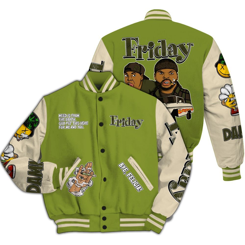 Varsity Jacket To Match SB Dunk Low Asparagus Shirt, Friday Sneaker Stress Style All Over Print