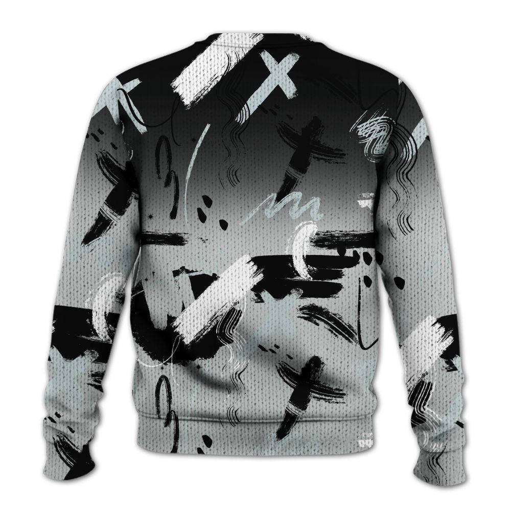 Knitted Sweater To Match Black Wolf Grey 12s - Money Hustle Grind Pray