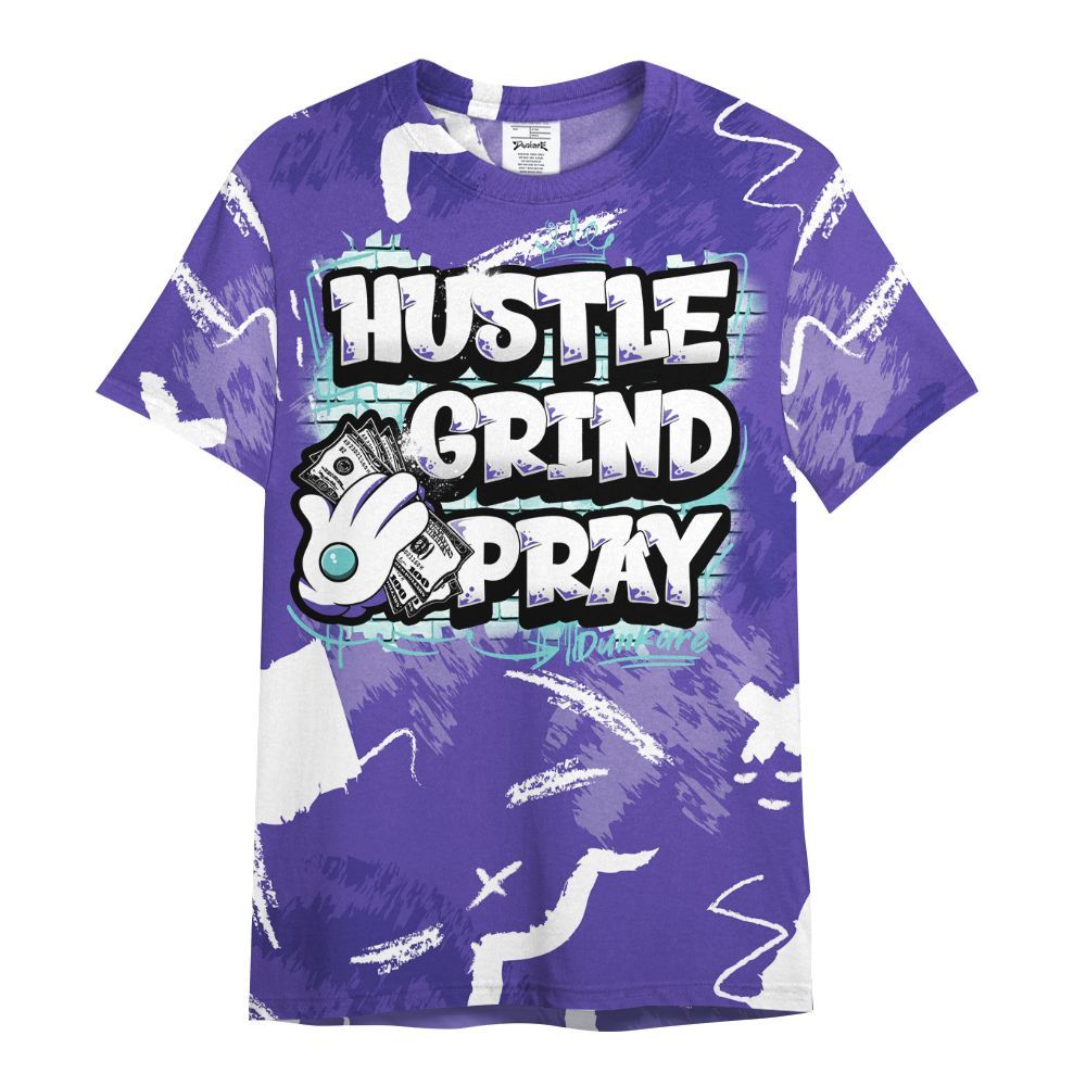 Shirt To Match Low Hornets 1s - Hustle Grind Pray Retro All Over Print