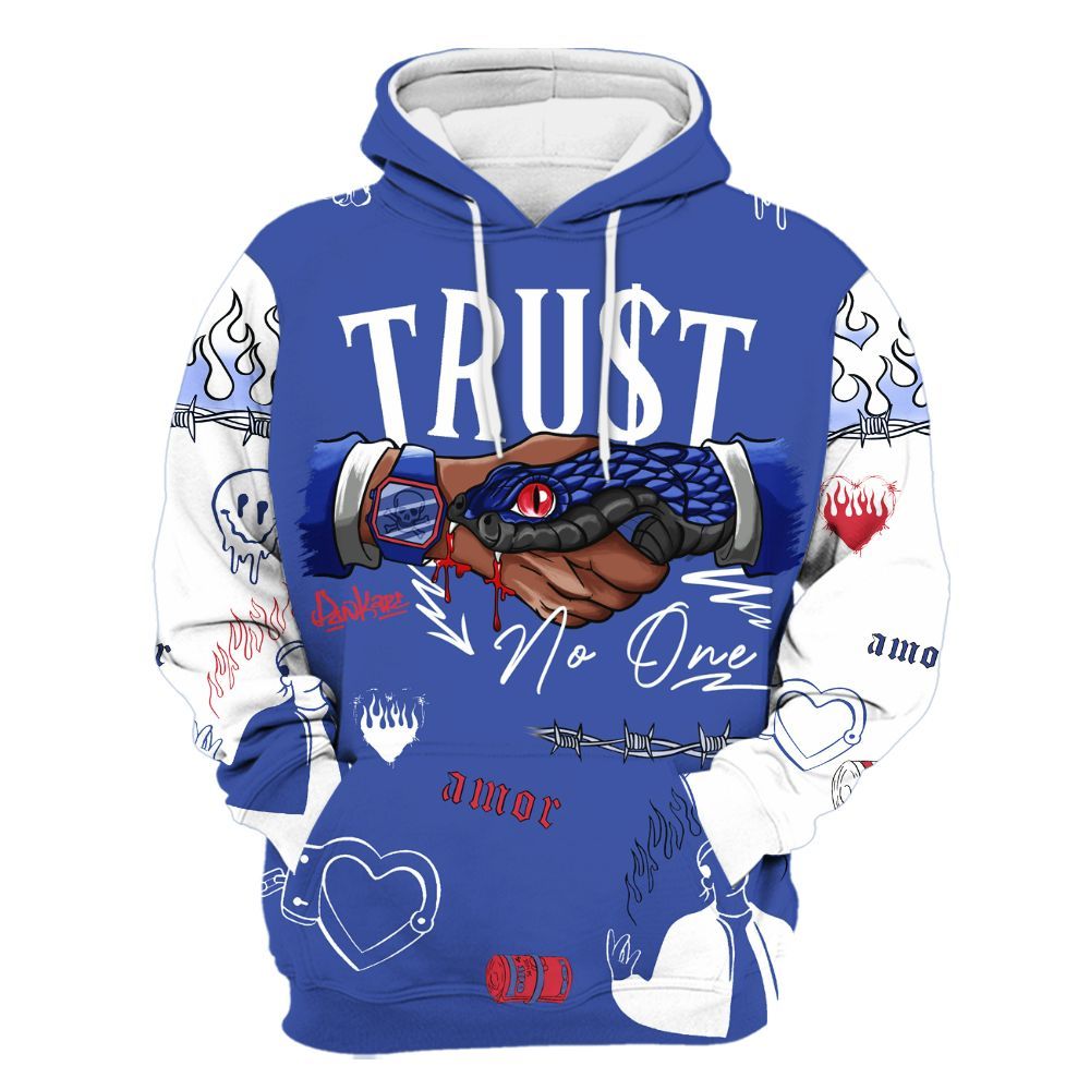 Hoodie To Match Air Griffey Max USA Red White Blue 1s - Snake Trust No One All Over Print