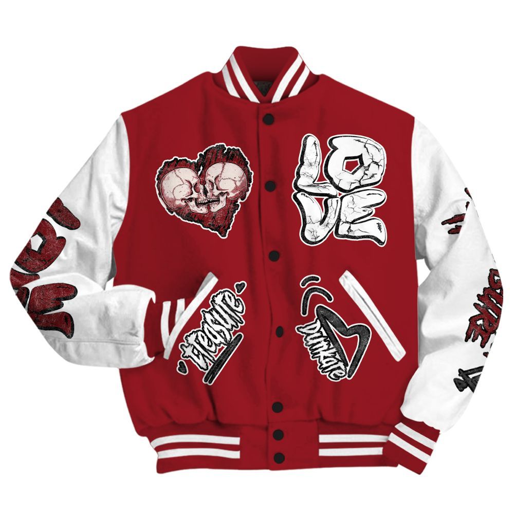 Varsity Jacket To Match High Black Toe Reimagined 1s - Skull Bear All Over Print