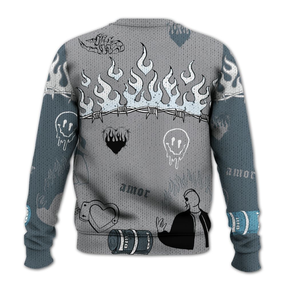 Sweater To Match Retro Light Graphite Wolf Grey 5s - Snake Trust No One Graphic