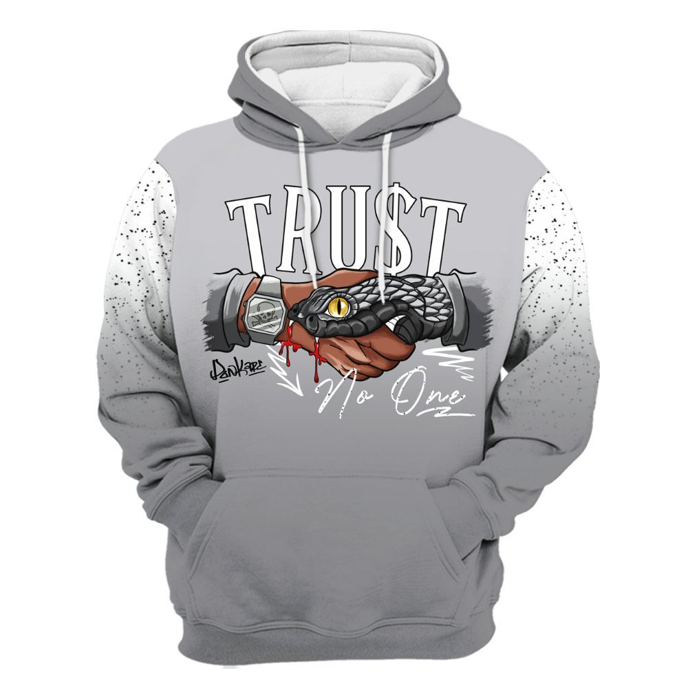 Hoodie To Match Retro Wolf Grey 5s - Snake Trust No One Drip All Over Print
