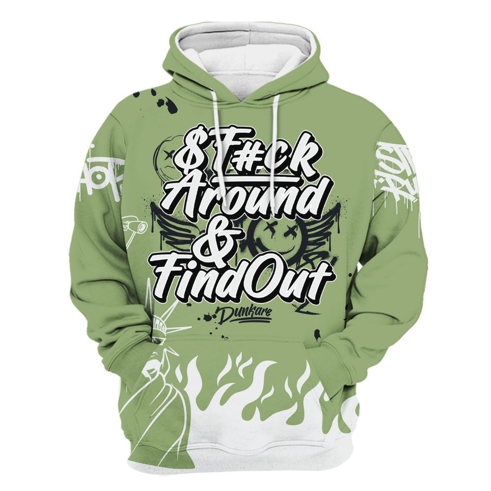 Hoodie To Match Oil Green 4s - Graphic Fck Around Find Out All Over Print