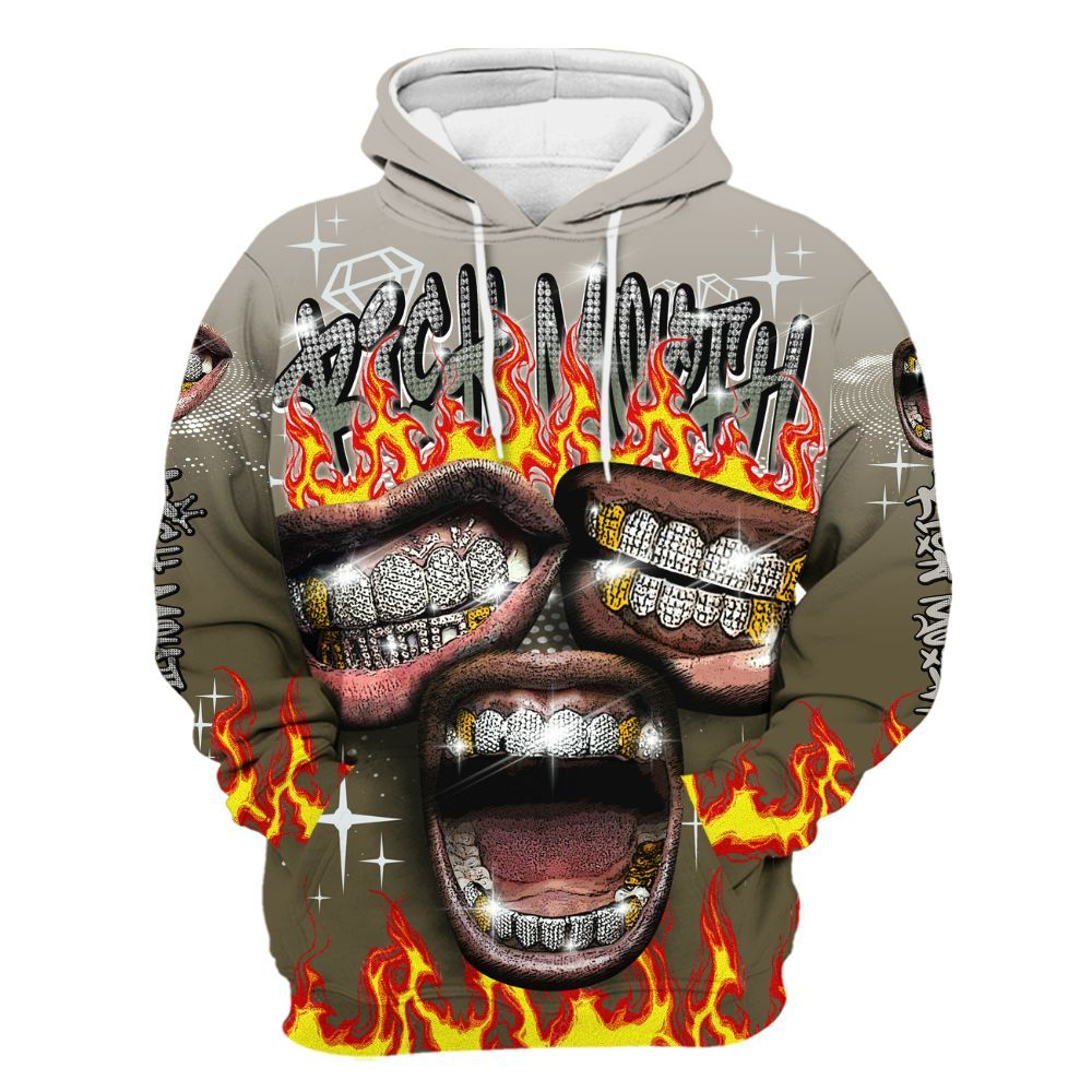 Hoodie To Match Dunk Low Year Of The Snake - Rich Mouth Fire Rap Retro 90s All Over Print
