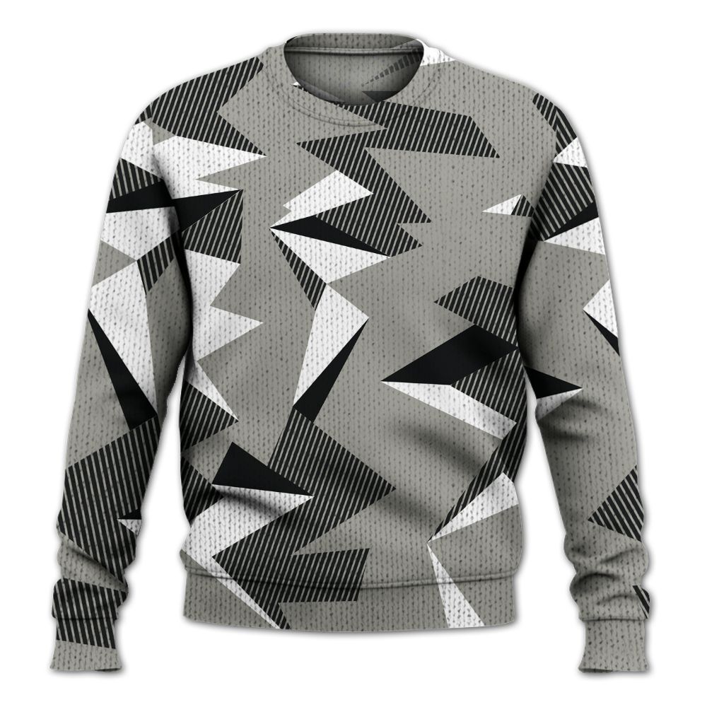 Knitted Sweater To Match High Satin Shadow 1s - Geometric Camouflage Pattern