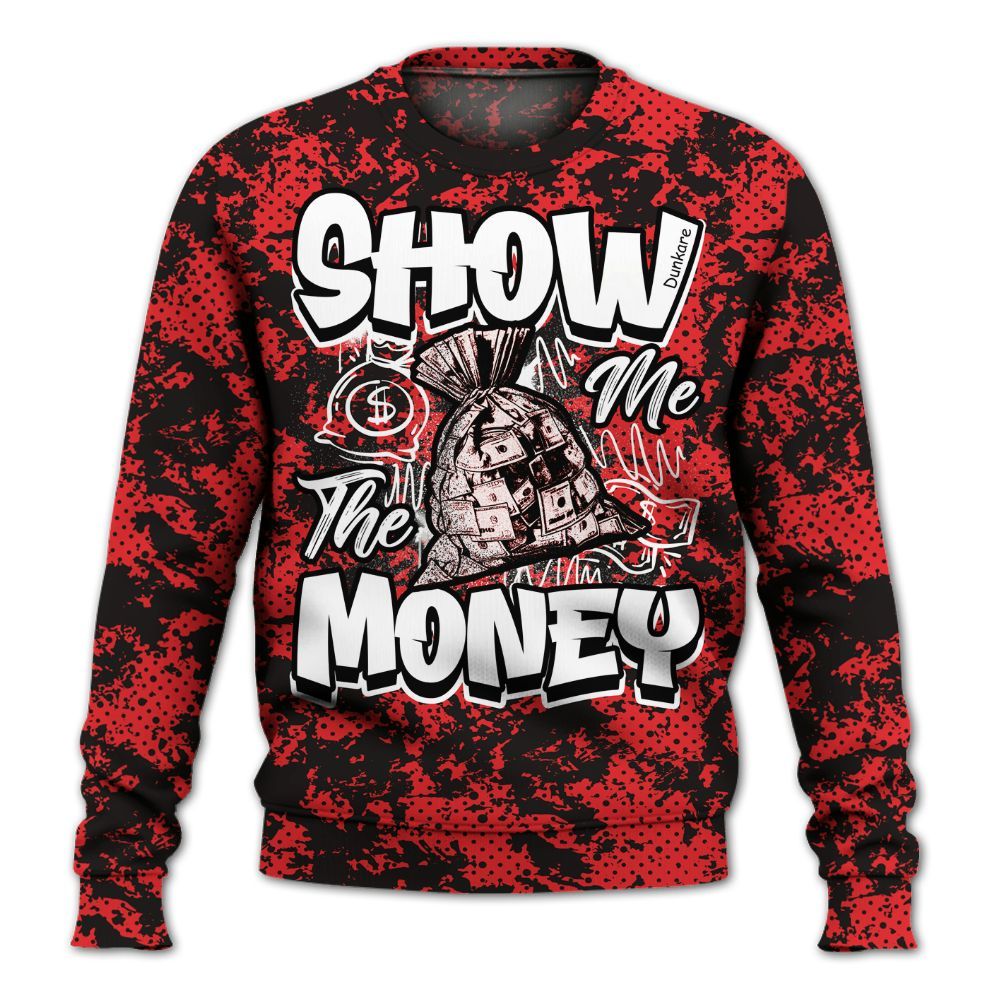 Sweatshirt To Match Chile Red 9s - Show Me The Money Retro All Over Print