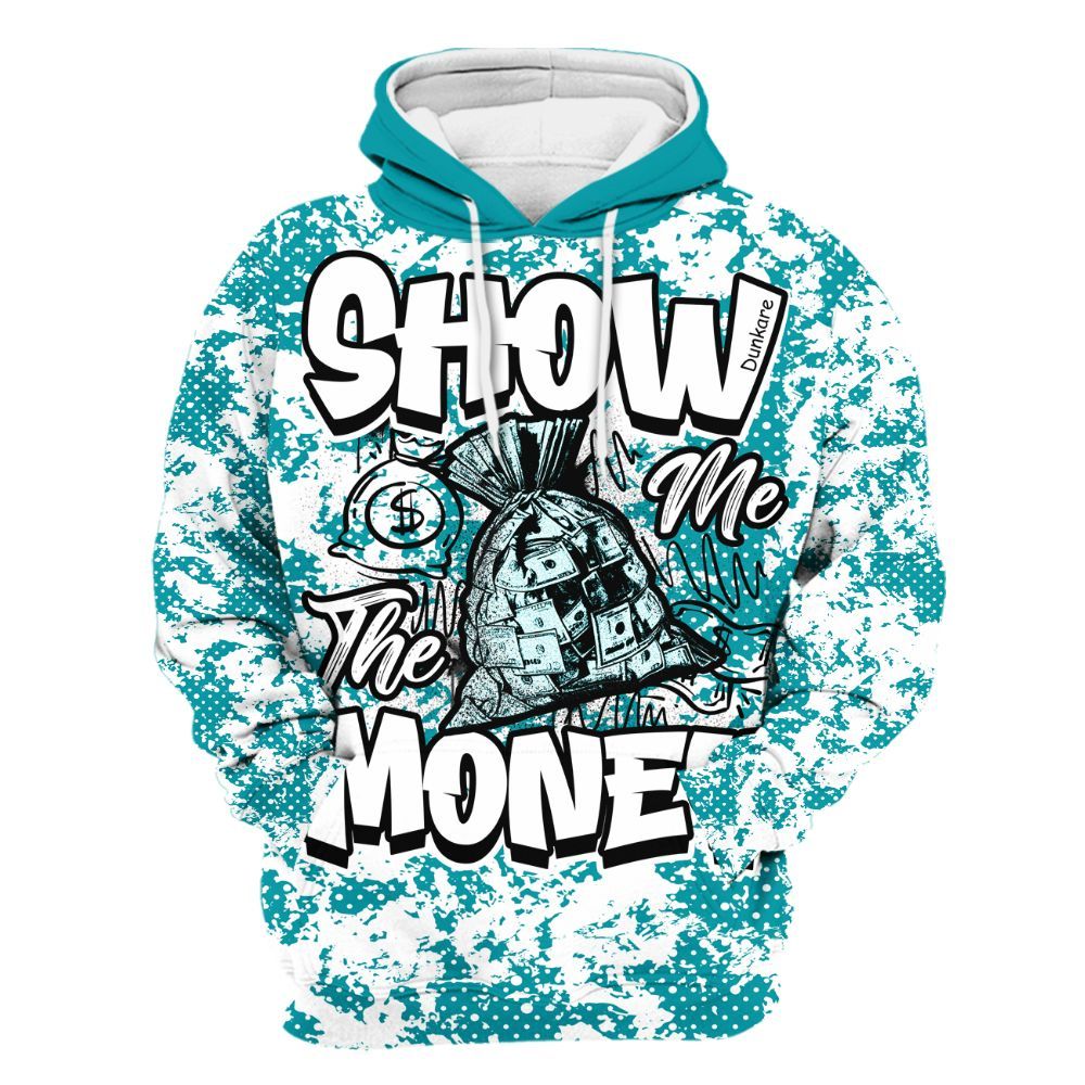 Hoodie To Match Air Griffey Max Aquamarine 1s - Show Me The Money Retro All Over Print
