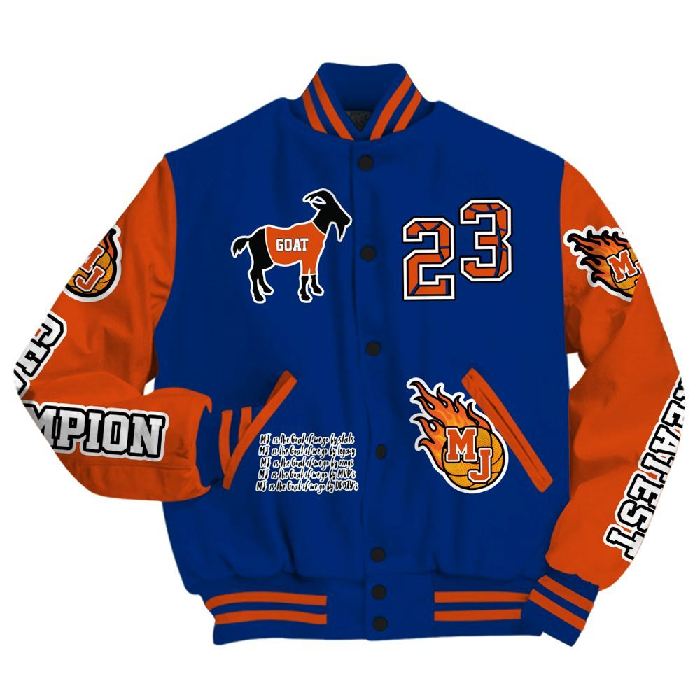 Varsity Jacket To Match Mid Knicks 1s - 23 G.0.A.T Jump Up Basketball All Over Print