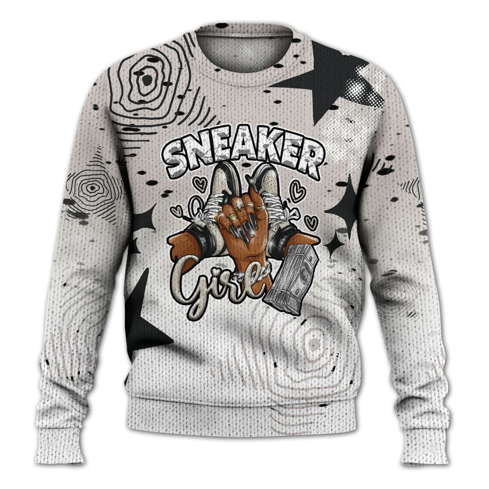 Knitted Sweater To Match Retro Reverse Metallic 5s - Sneakerz Girlz Unique Starz