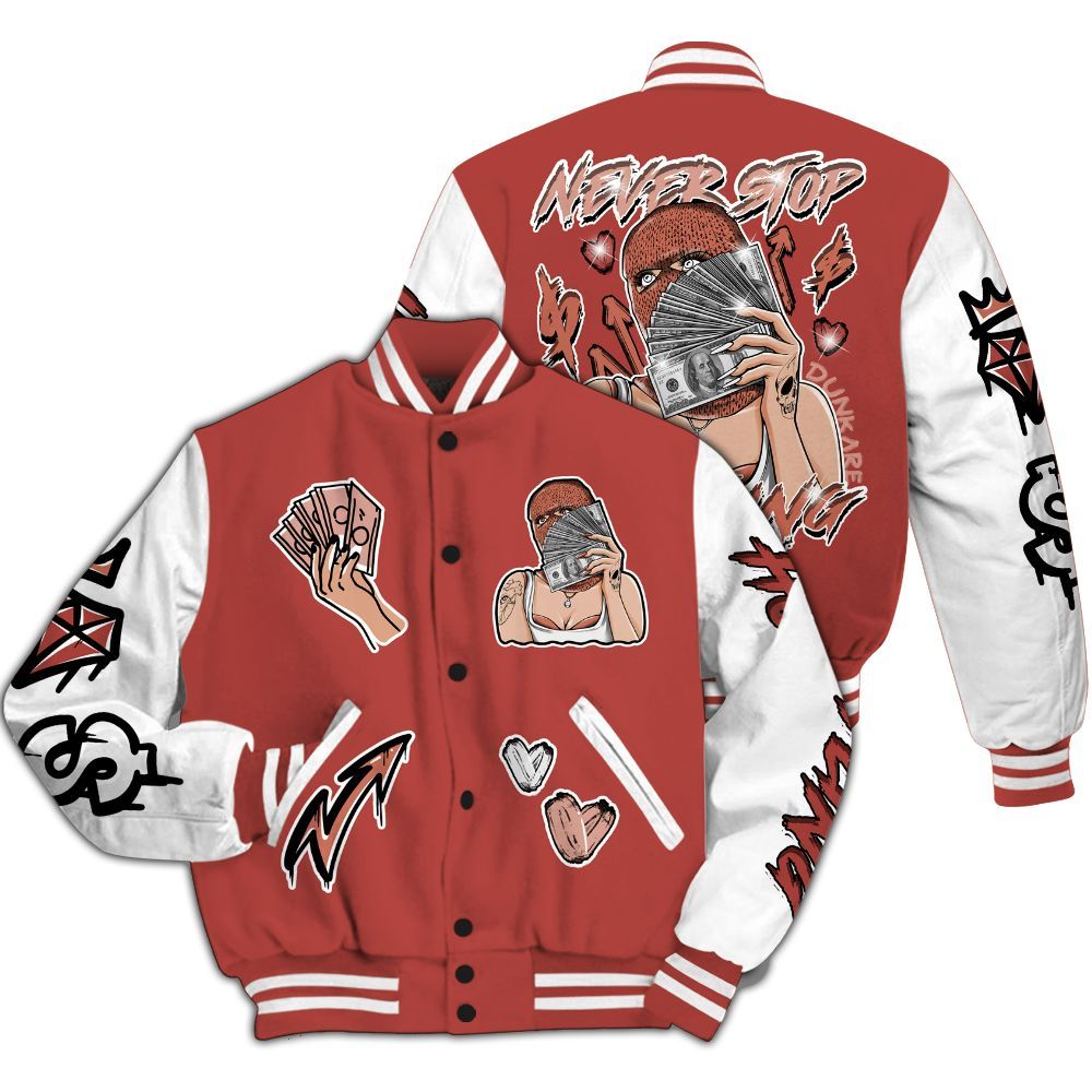 Varsity Jacket To Match Dune Red 13s - Hustling Unique All Over Print