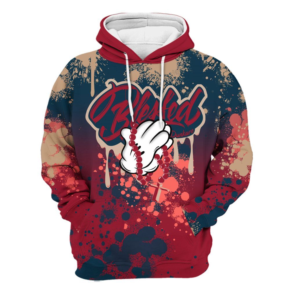 Hoodie To Match Mid Multi Color 2022 1s - God Blessed Ink Drip All Over Print