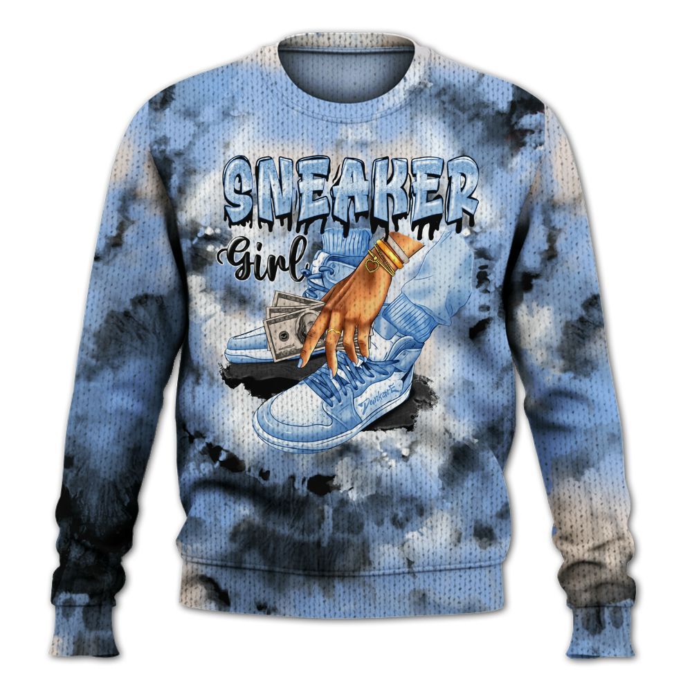Knitted Sweater To Match Air Max 1 Royal Pulse - SNEAKER Girl Money Drip Tie Dye