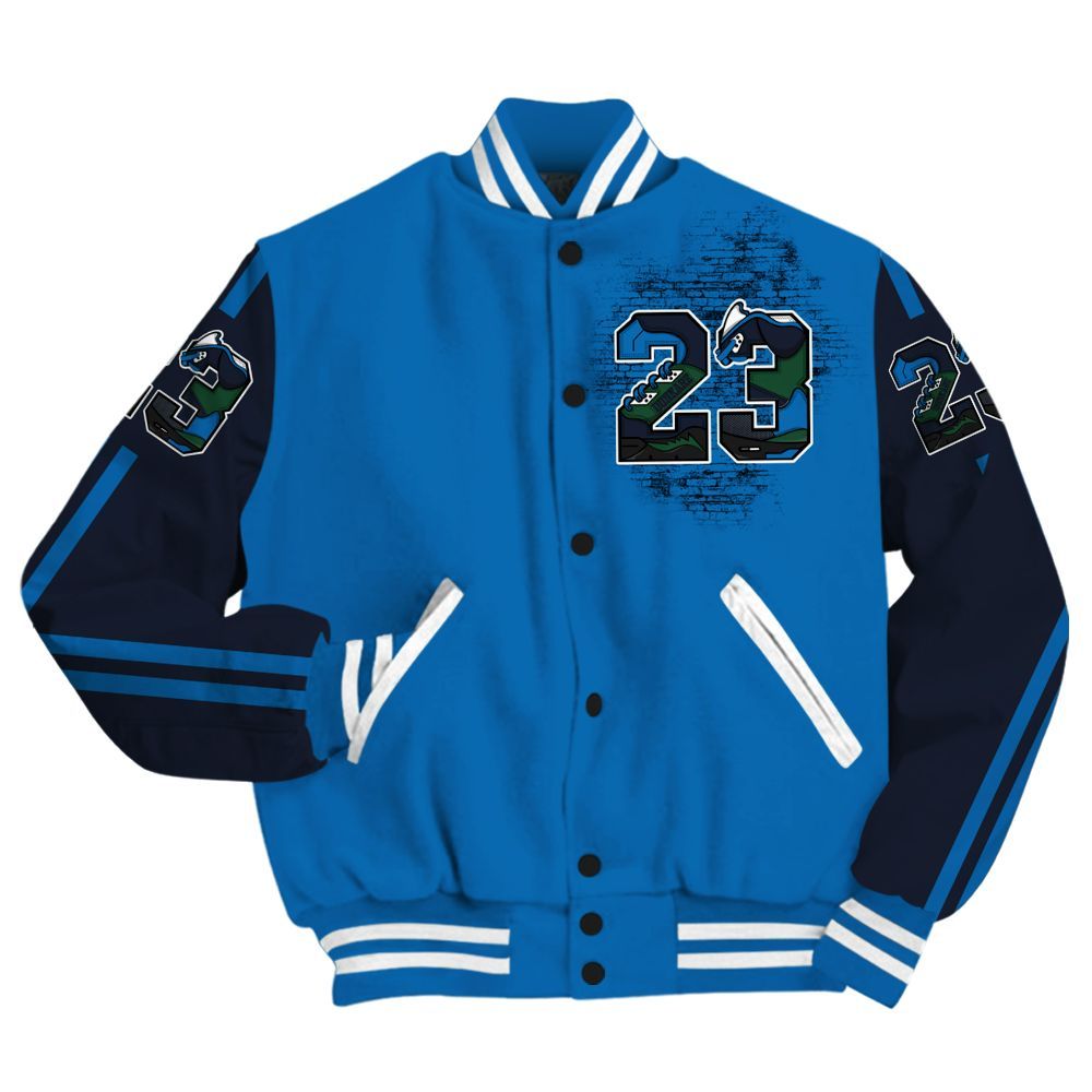 Varsity Jacket To Match 95 Big Bubble Slate - Custom Name Number 23 5s All Over Print