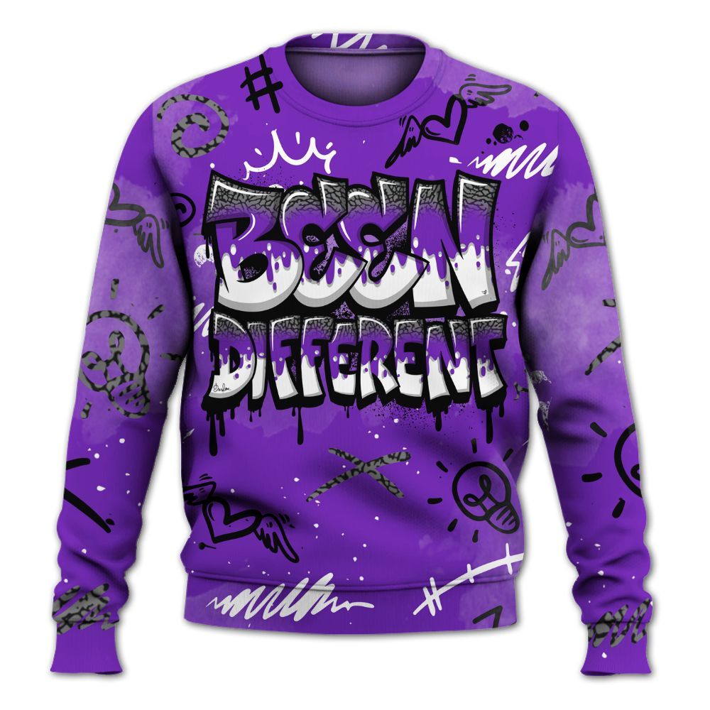 Sweatshirt To Match Retro Dark Iris 3s - Drip Been Di2ferent All Over Print
