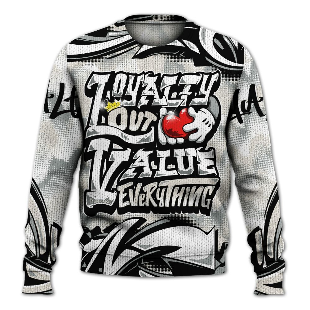 Sweater To Match Retro Pure Money 3s - Loyalty Out Value Graffiti Graphic