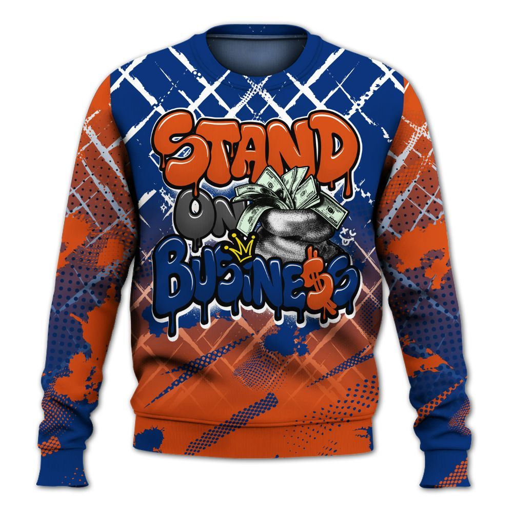Sweatshirt To Match Mid Knicks 1s - Halftone Stand Business Dripping All Over Print