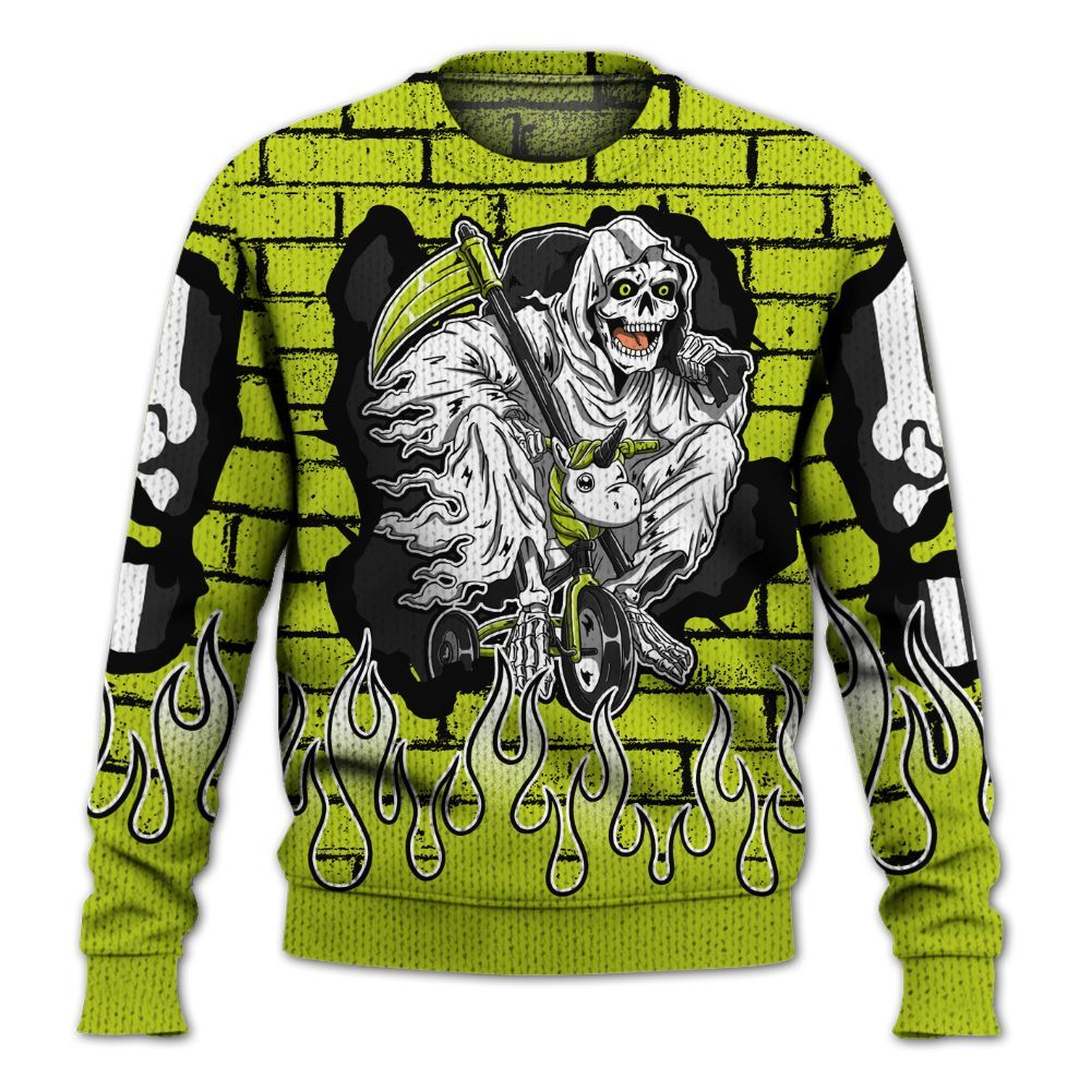 Knitted Sweater To Match Bright Cactus 13s - Self Make Skeleton Crashed