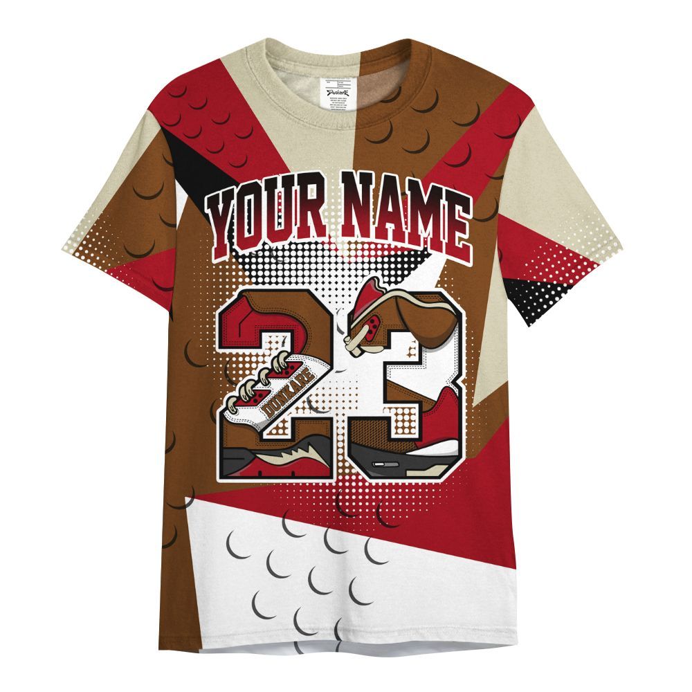 Shirt To Match Archaeo Brown 5s - Poly Custom Name Number 23 5s All Over Print