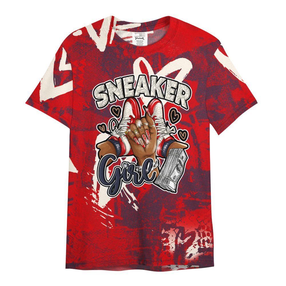 Shirt To Match Low OG Howard University 1s - Sneakerz Girlz Heart Grunge All Over Print